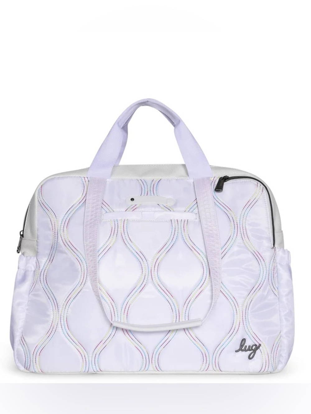 Lug Aviator Carry-All Tote Bag White Rainbow Stitch